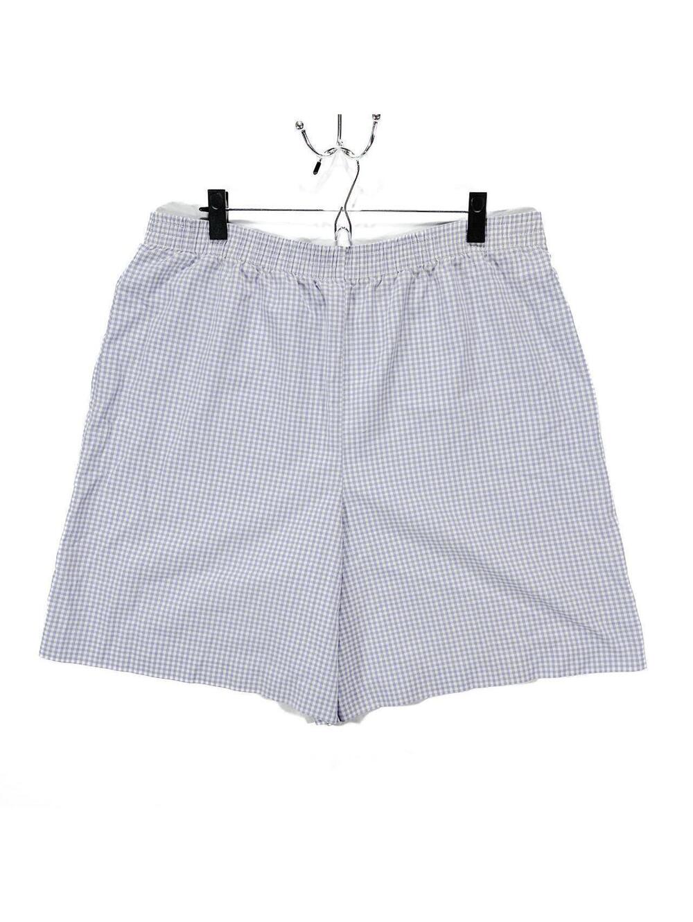 Purple & White Checkered Boxer Shorts Elastic Waist Size XL